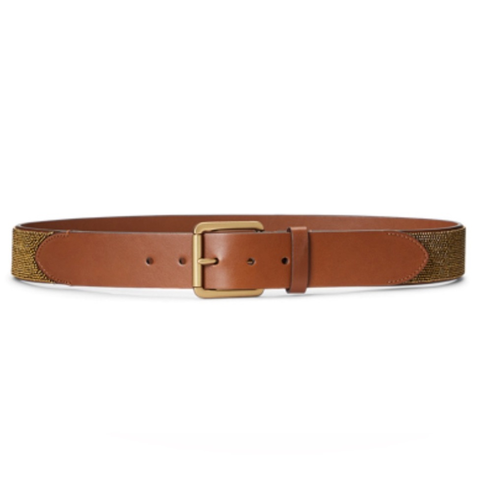 Ralph Lauren Leather. Metal Beaded Belt